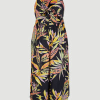 Alba Jumpsuit | Black Tropical Flower