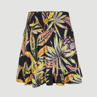 Lilia Smocked Skirt | Black Tropical Flower