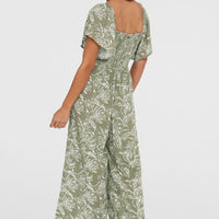 Kesia Jumpsuit | Green Textured Jungle