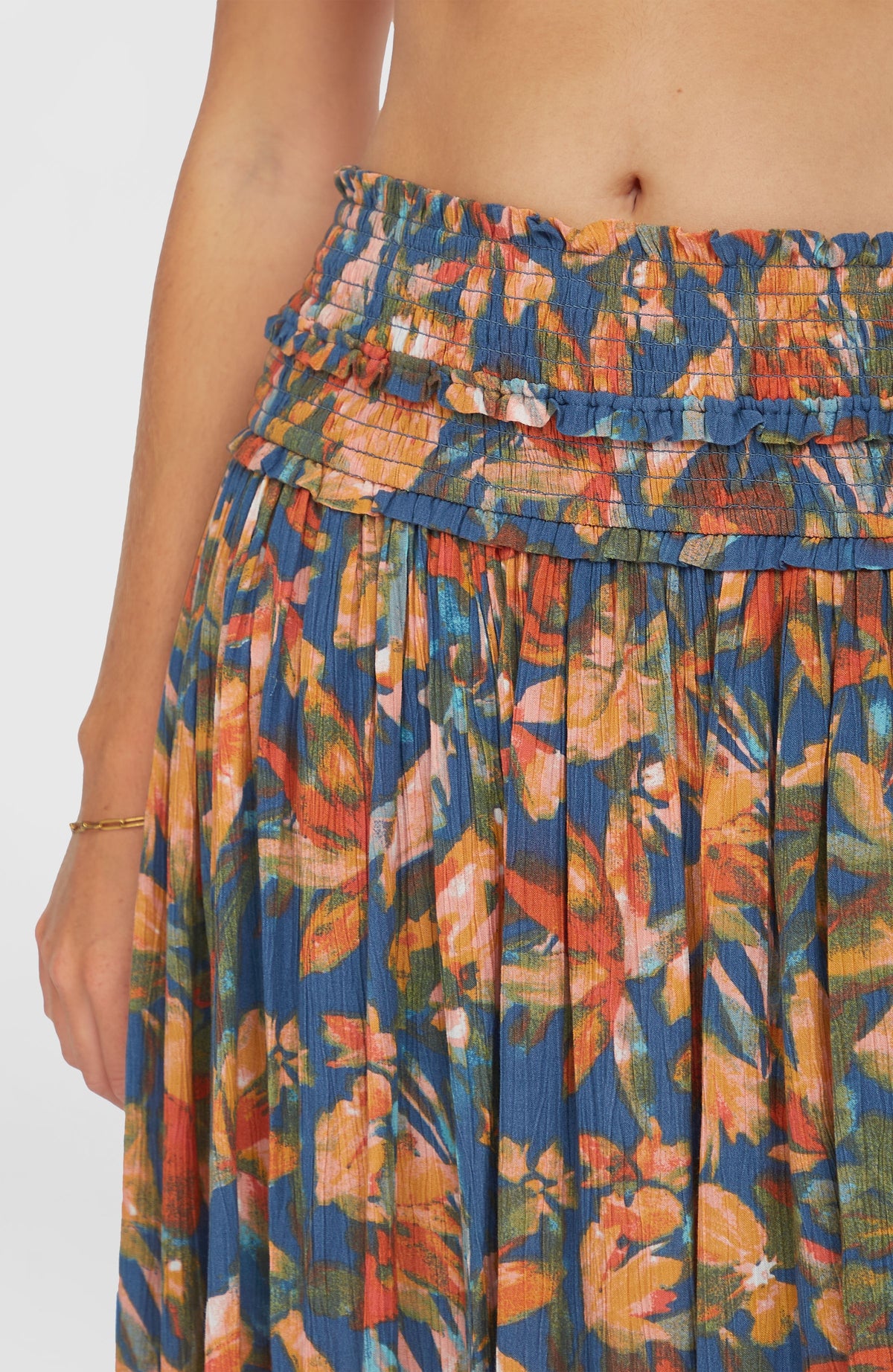 Devyn Maxi Skirt | Blue Painted Tropics