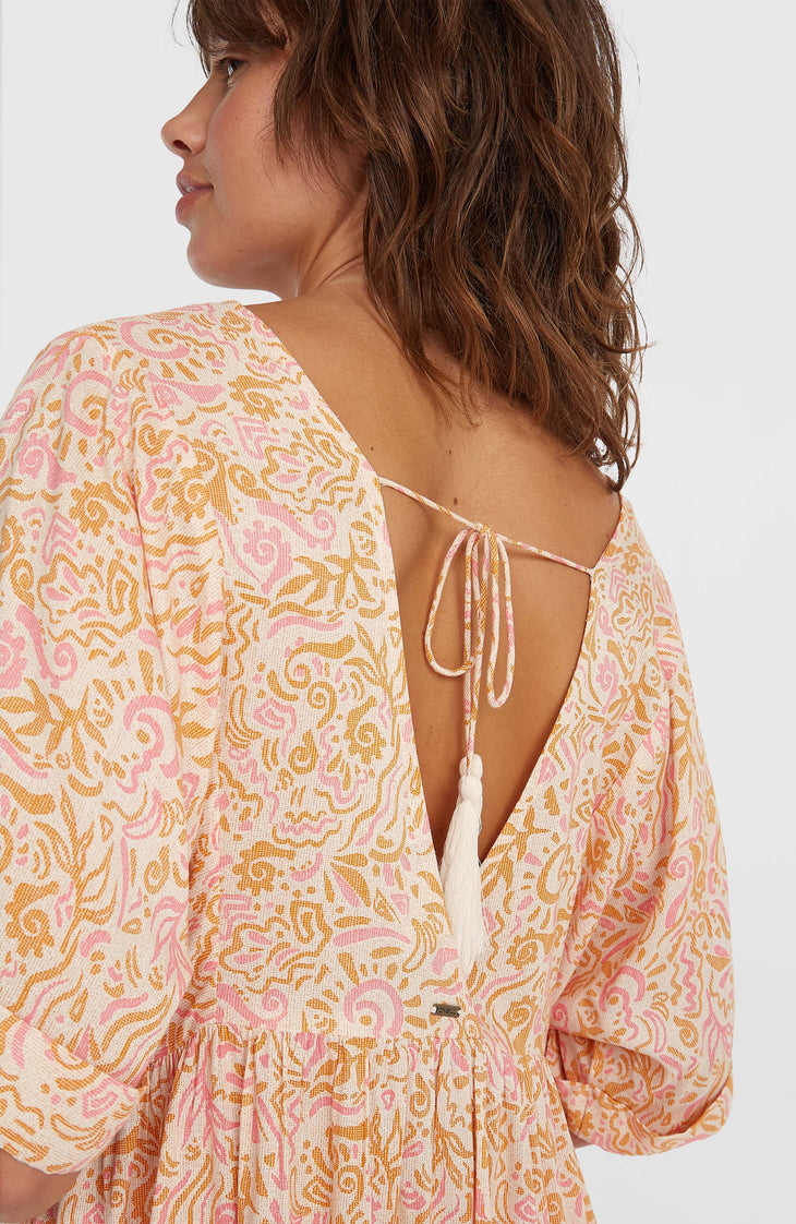 Women of the Wave Maxi Dress | White Abstract Wave