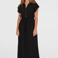 Lori Maxi Shirt Dress | Black Out