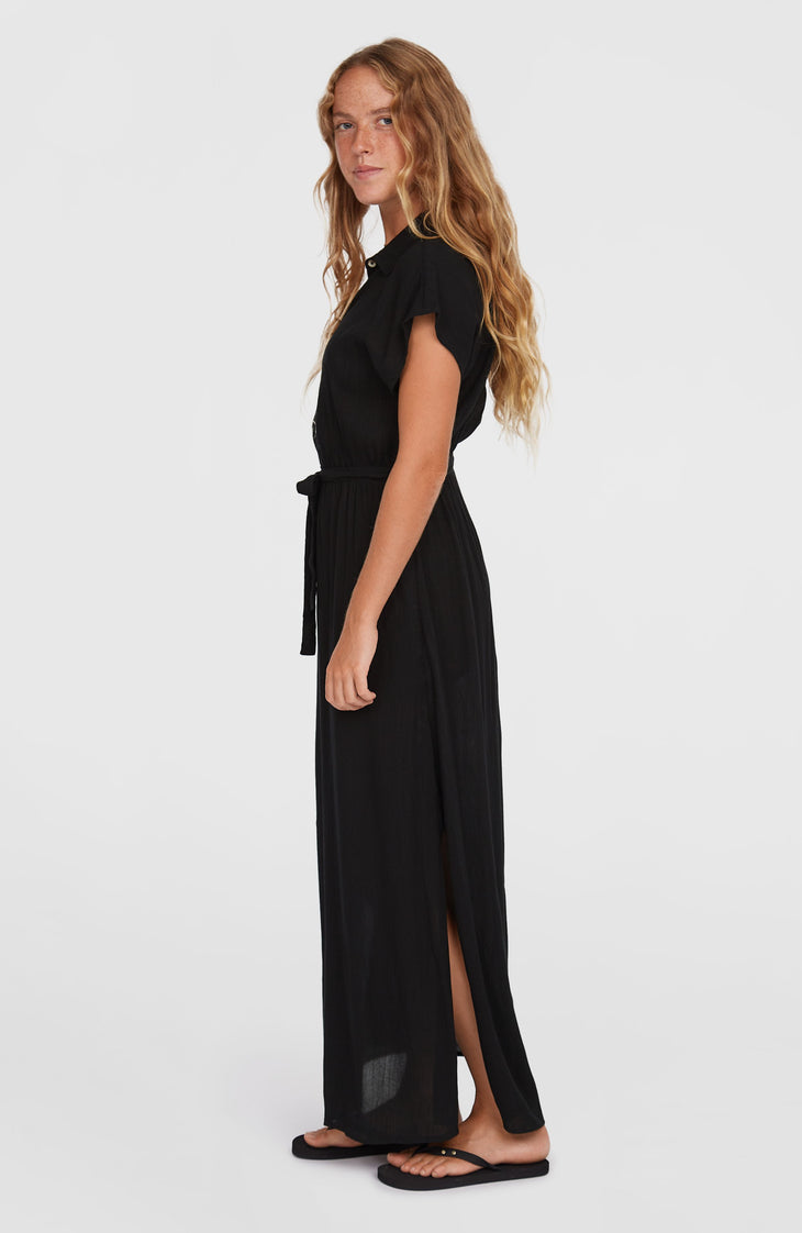 Lori Maxi Shirt Dress | Black Out