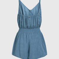 Thin Strap Buttoned Romper | Copen Blue