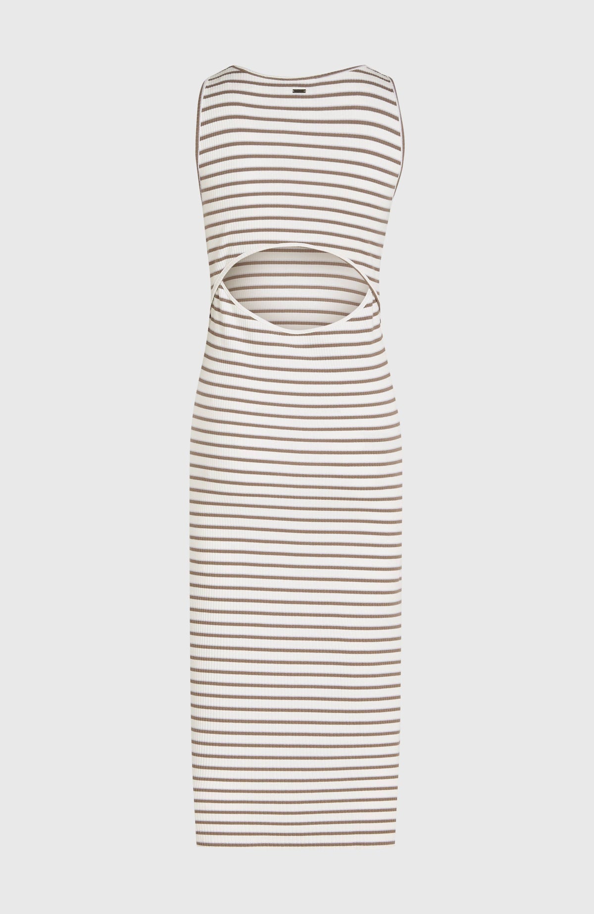 Jess Midi Rib Dress | White Yarn Dye Stripe