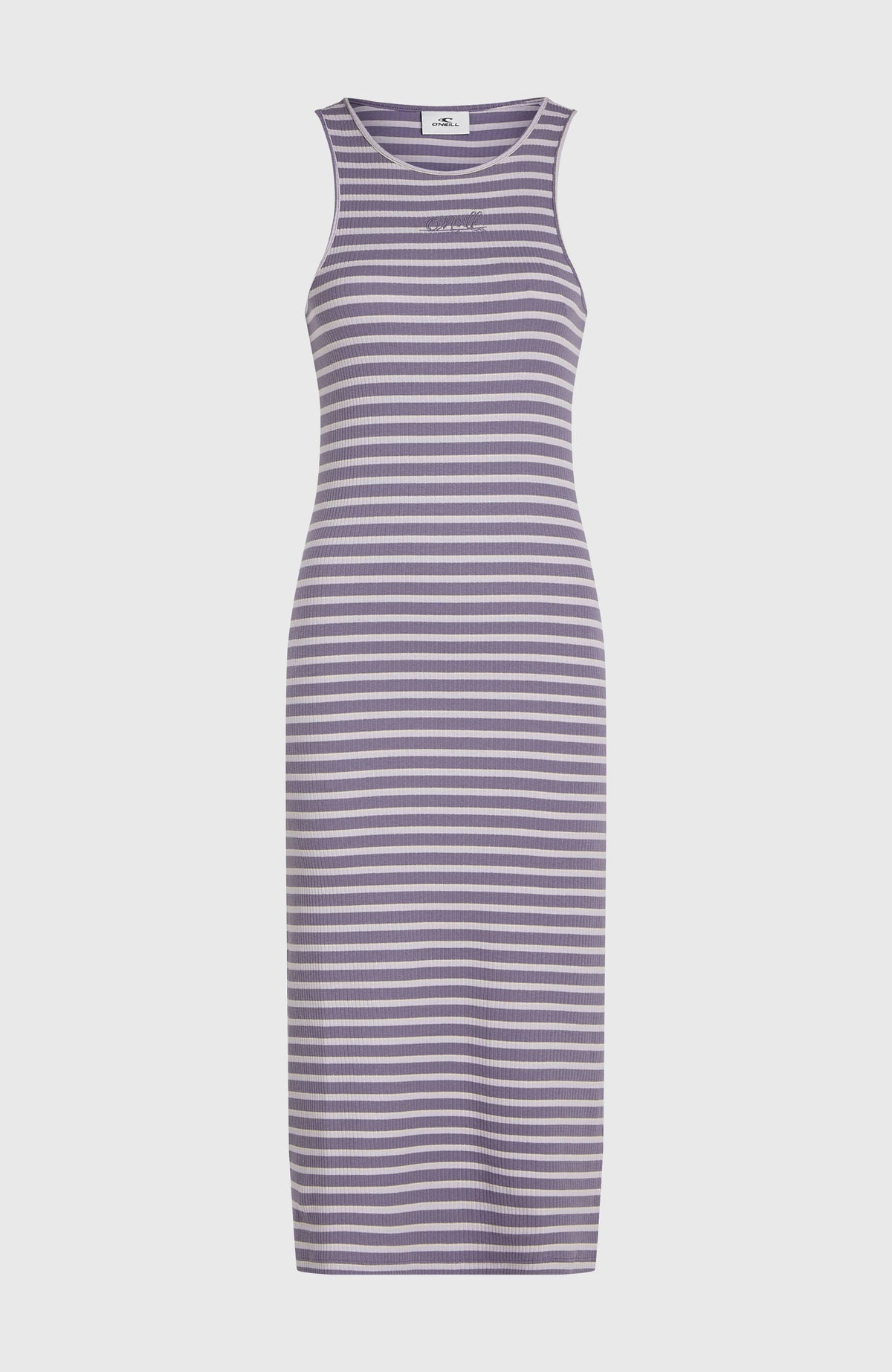 Jess Midi Rib Dress | Purple Yarn Dye Stripe