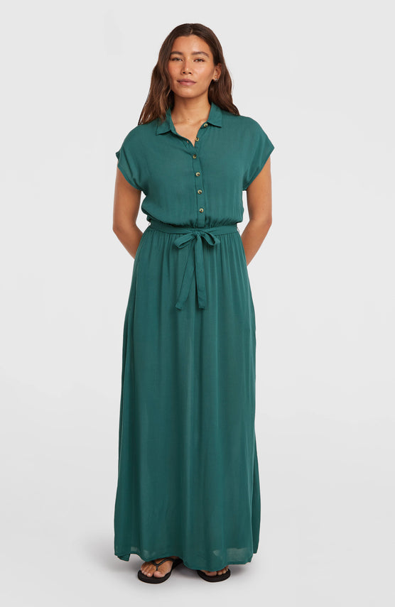 Lori Maxi Shirt Dress | Botanical Heat