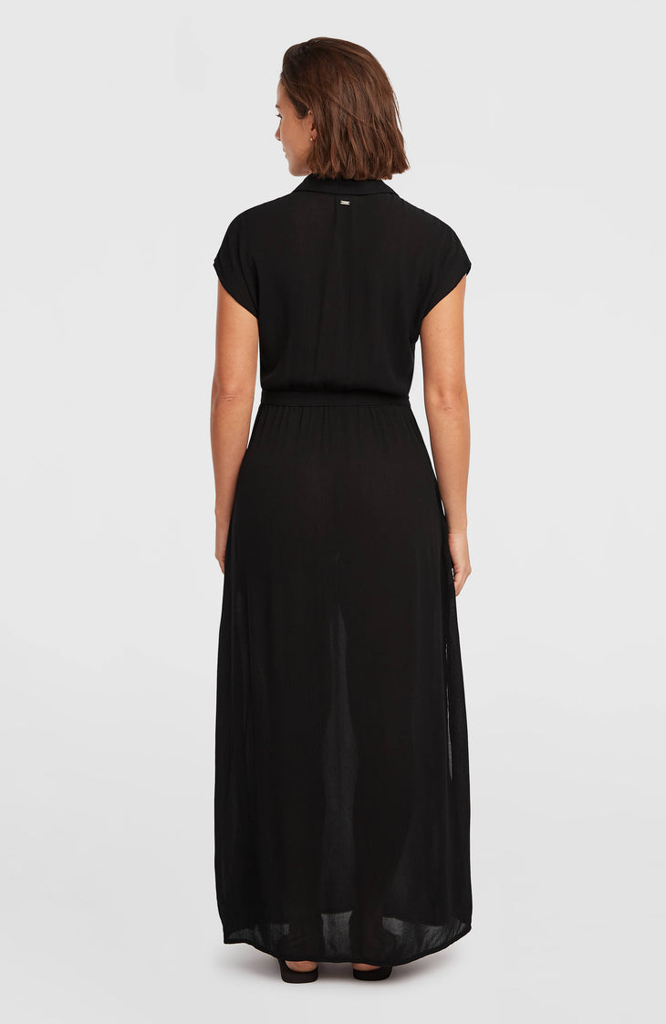 Lori Maxi Shirt Dress | Black Out