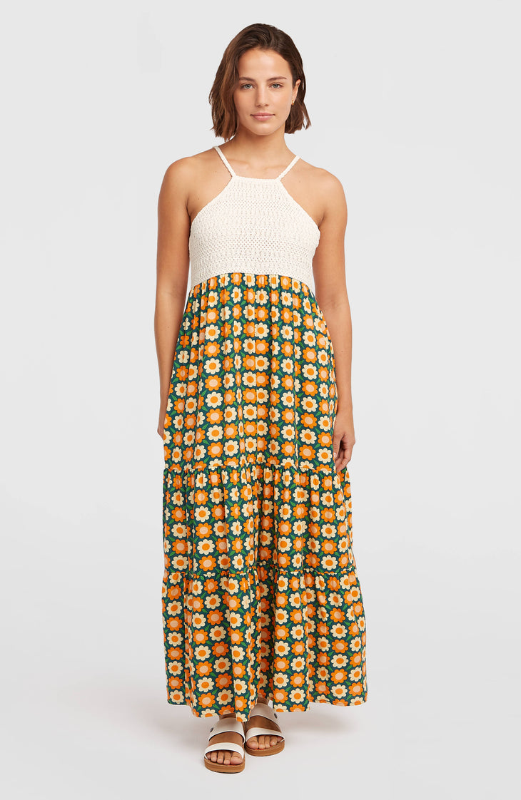 O'Riginals Maxi Dress | Green Retro Flower