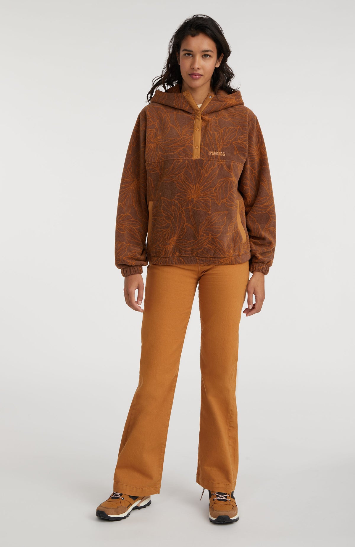 New Obsession Fleece-Lined Half-Zip Scuba Pullover (Chocolate Brown)
