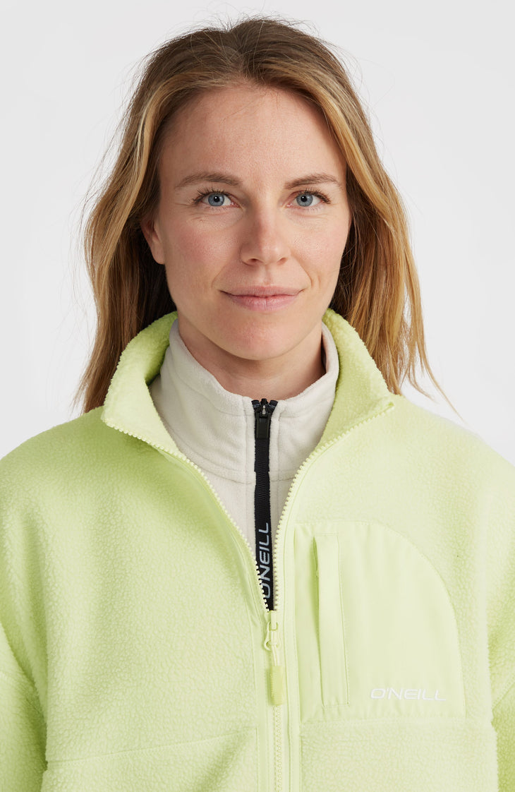 High-Pile Full-Zip Fleece | Lime Wash