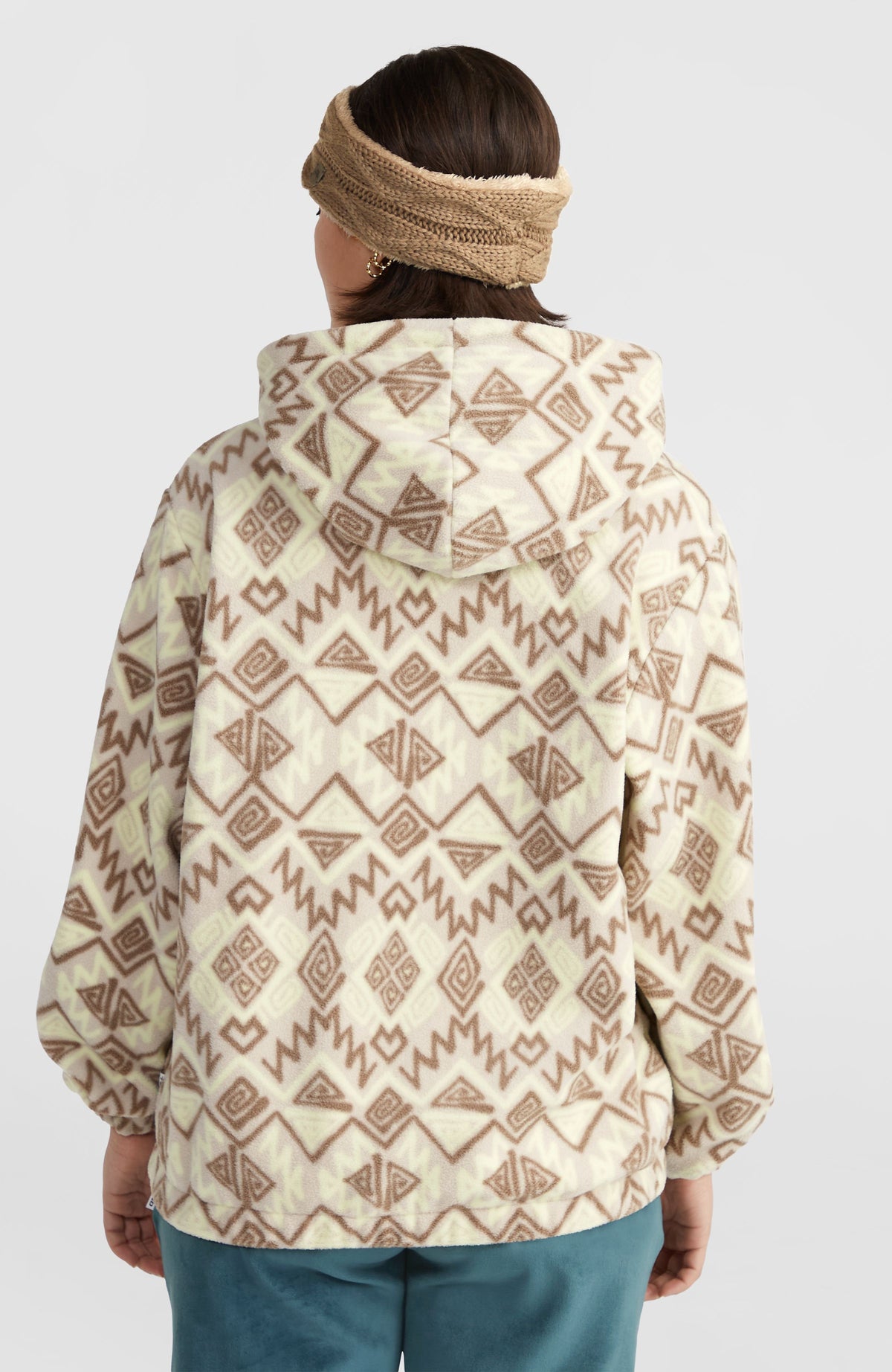 Superfleece Half-Zip Hoodie | Grey Retro Ikat