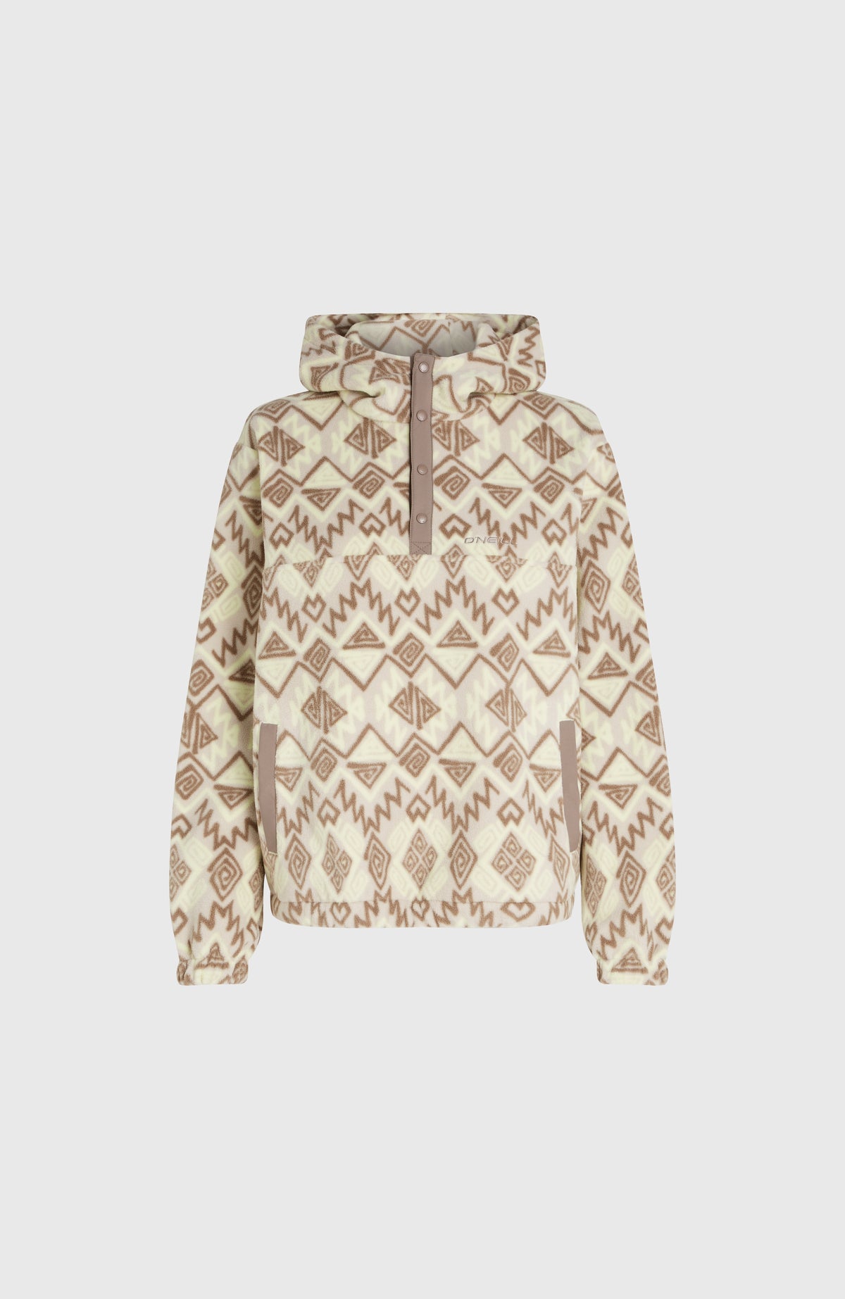 Superfleece Half-Zip Hoodie | Grey Retro Ikat