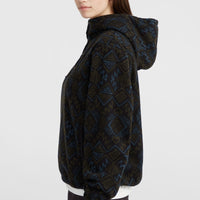 Superfleece Half-Zip Hoodie | Black Retro Ikat