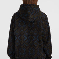 Superfleece Half-Zip Hoodie | Black Retro Ikat