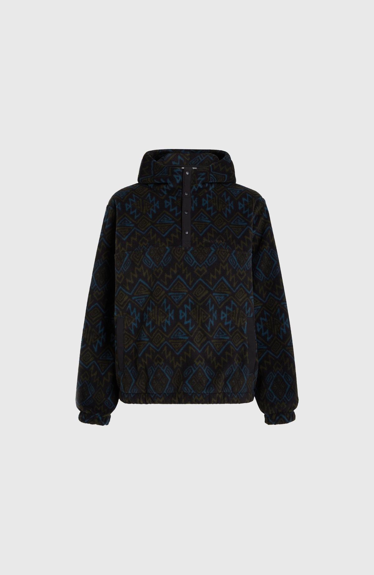 Superfleece Half-Zip Hoodie | Black Retro Ikat