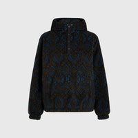 Superfleece Half-Zip Hoodie | Black Retro Ikat