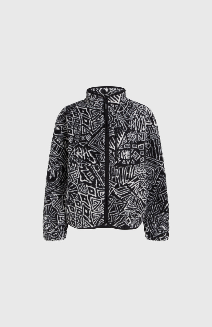 Surf Heroes High-Pile Fleece | White/Black Sketcheritage