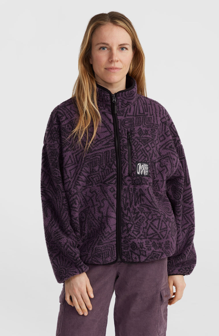 Surf Heroes High-Pile Fleece | Black/Purple Sketcheritage