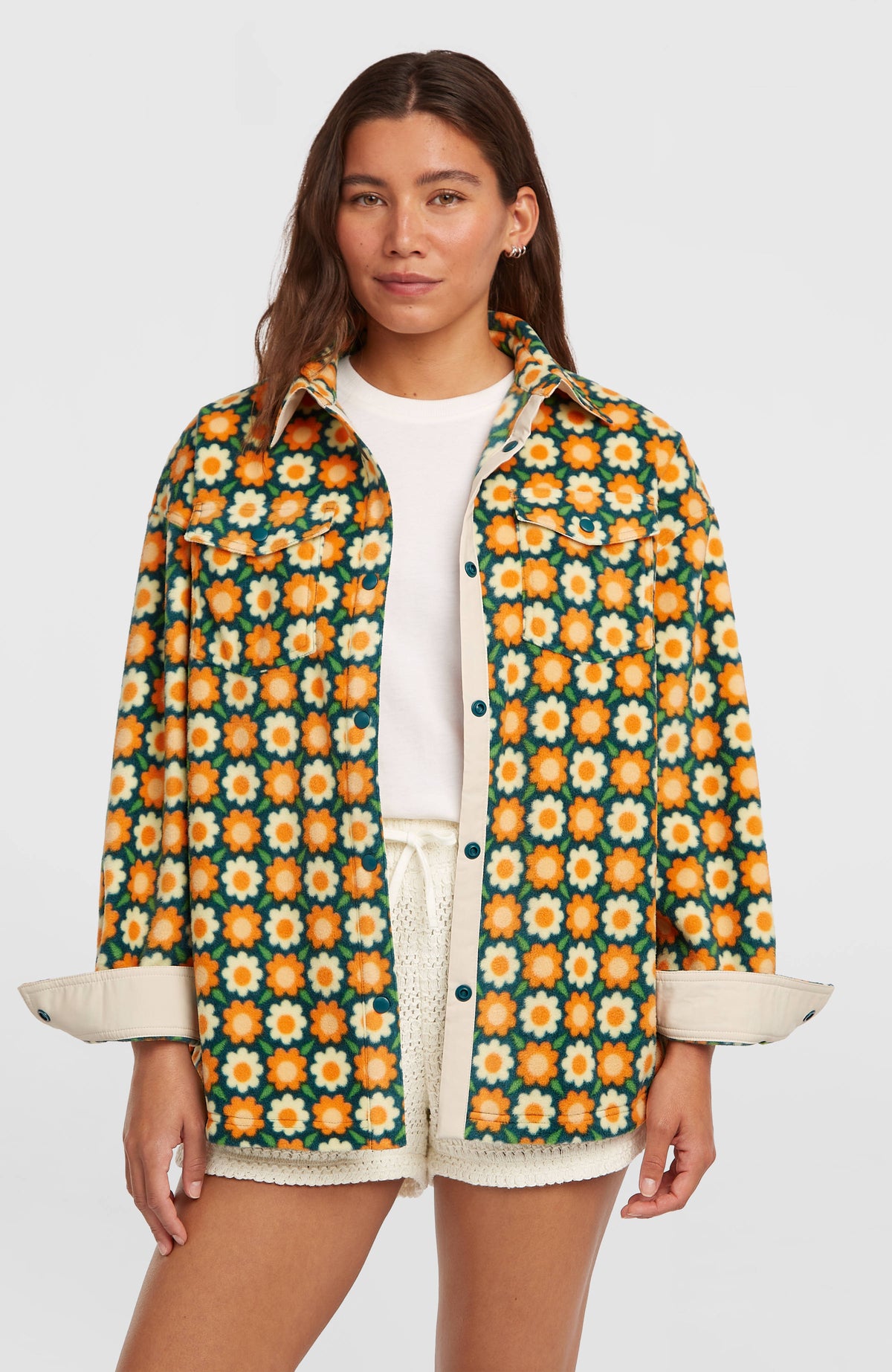 O'Riginals Superfleece Shirt | Green Retro Flower