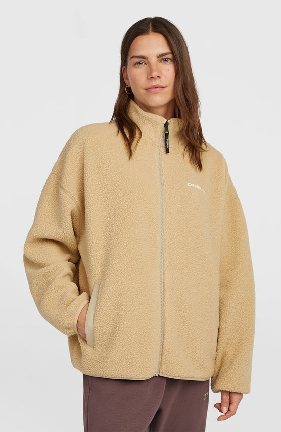 Must-Have High-Pile Full-Zip Fleece | Olive Blush