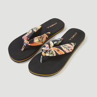 Ditsy Sun Bloom™ Sandals | Black Tropical Flower