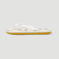 Profile Graphic Sandals | White Tropical Flower