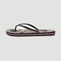 Profile Graphic Sandals | Black Tropical Flower