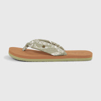 Ditsy Sun  Sandals | Green Textured Jungle