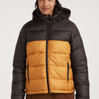 O'Riginals Puffer Jacket | Rich Caramel Colour block