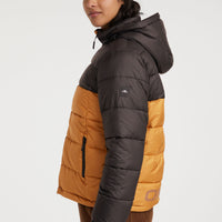 O'Riginals Puffer Jacket | Rich Caramel Colour block