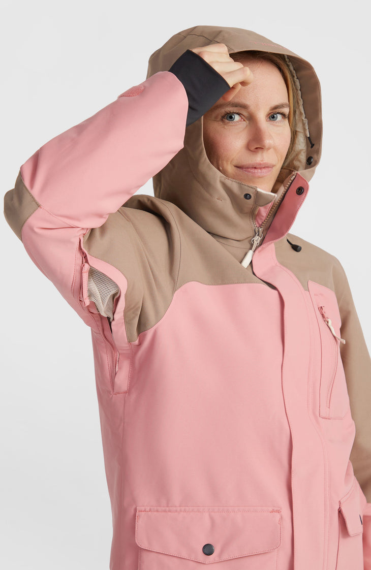 Utility Hybrid Snow Jacket | Genuine Pink Colour Block