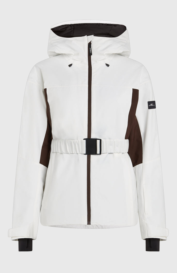 FWC'Cruz Hybrid Belted Snow Jacket | Snow White Colour Block