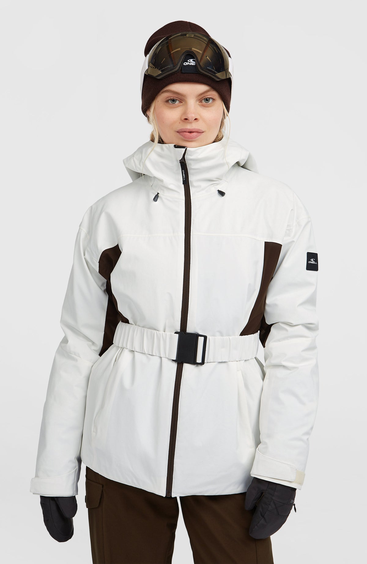 FWC'Cruz Hybrid Belted Snow Jacket | Snow White Colour Block