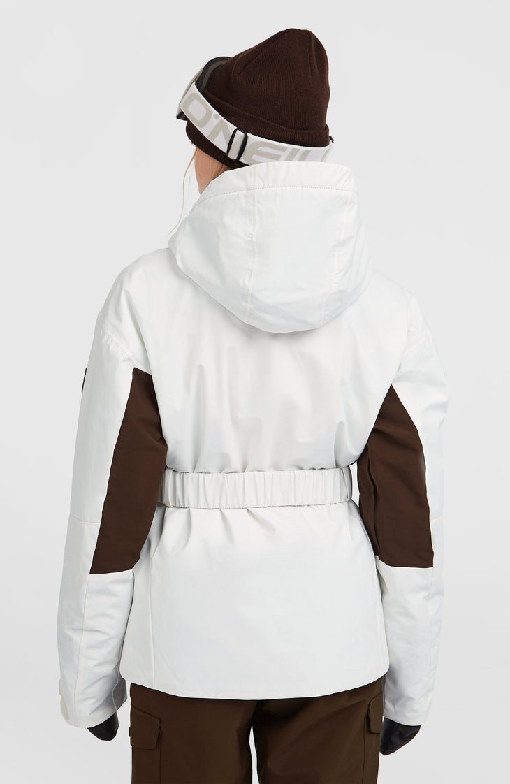 FWC'Cruz Hybrid Belted Snow Jacket | Snow White Colour Block