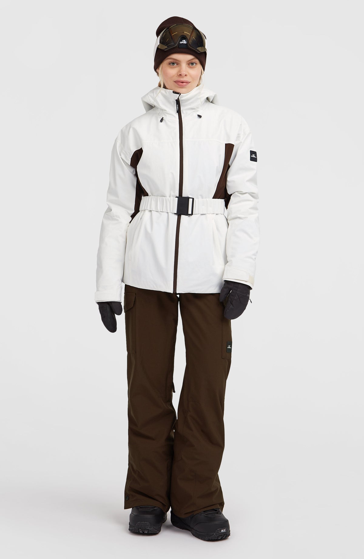 FWC'Cruz Hybrid Belted Snow Jacket | Snow White Colour Block