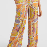 Malia High-Waist Beach Pants | Yellow Scarf Print