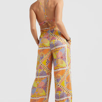 Malia High-Waist Beach Pants | Yellow Scarf Print