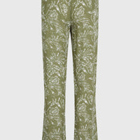 Johnny Smocked Waist Pants | Green Textured Jungle