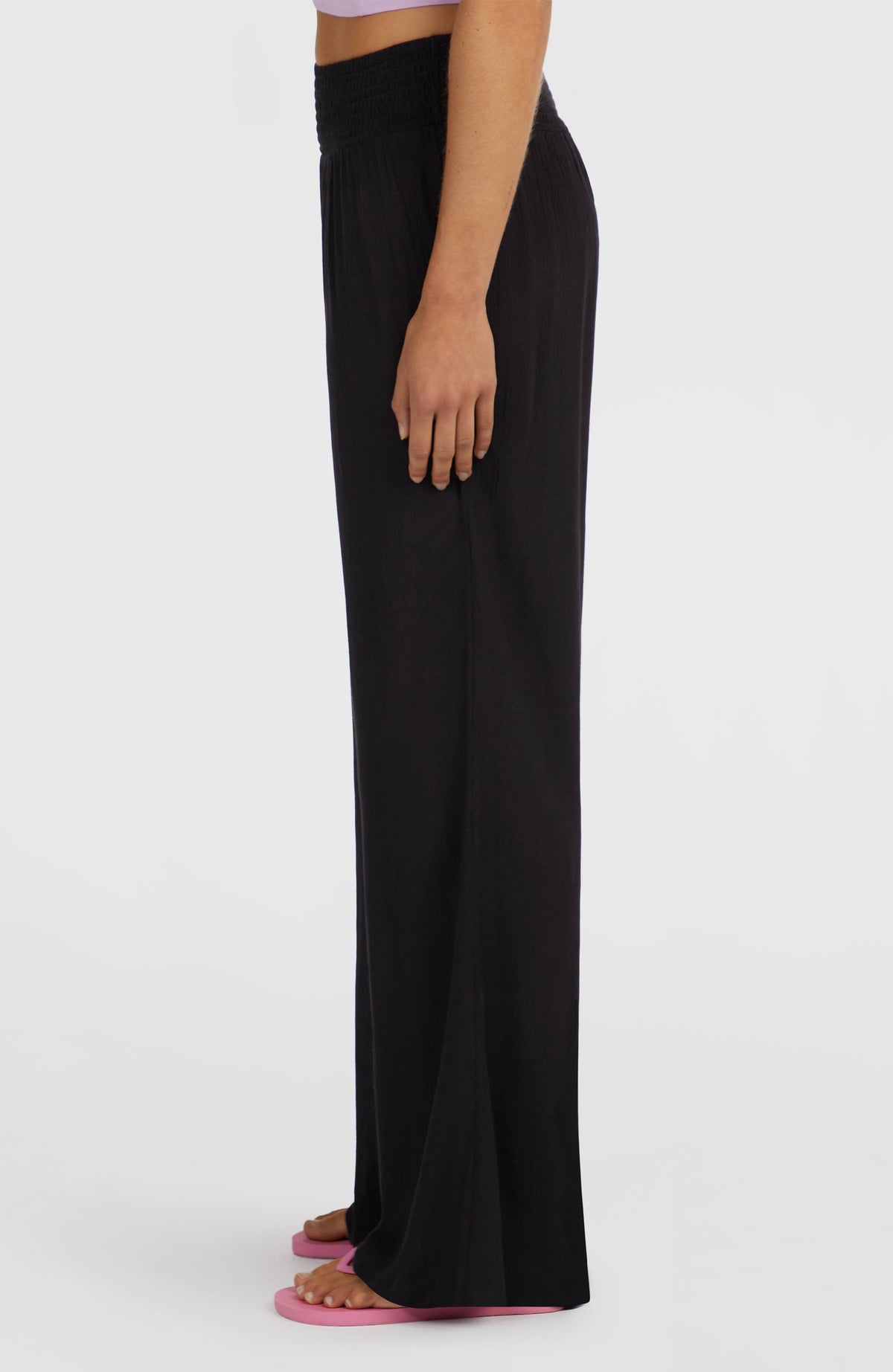 Johnny Smocked Waist Pants | Black Out