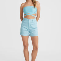 Dive High-Waist Twill Shorts | Blue Topaz