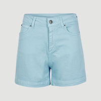 Dive High-Waist Twill Shorts | Blue Topaz