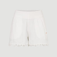 Ava Smocked High-Waist Sweatshorts | Snow White