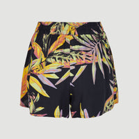 Amiri High-Waist Beach Shorts | Black Tropical Flower