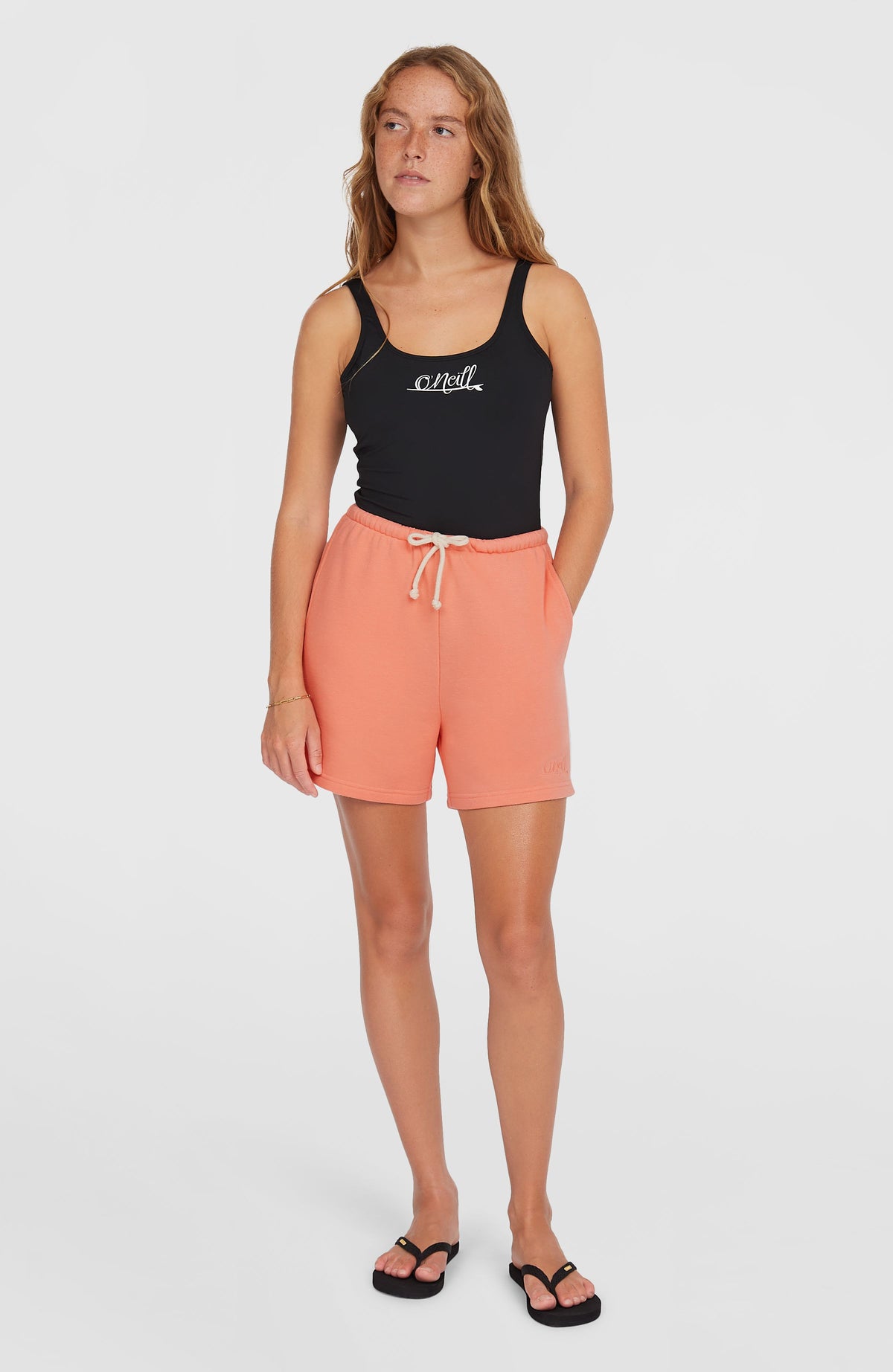 Essentials Script Sweatshorts | Coral Pink