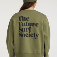 Future Surf Society Crew Sweatshirt | Deep Lichen Green