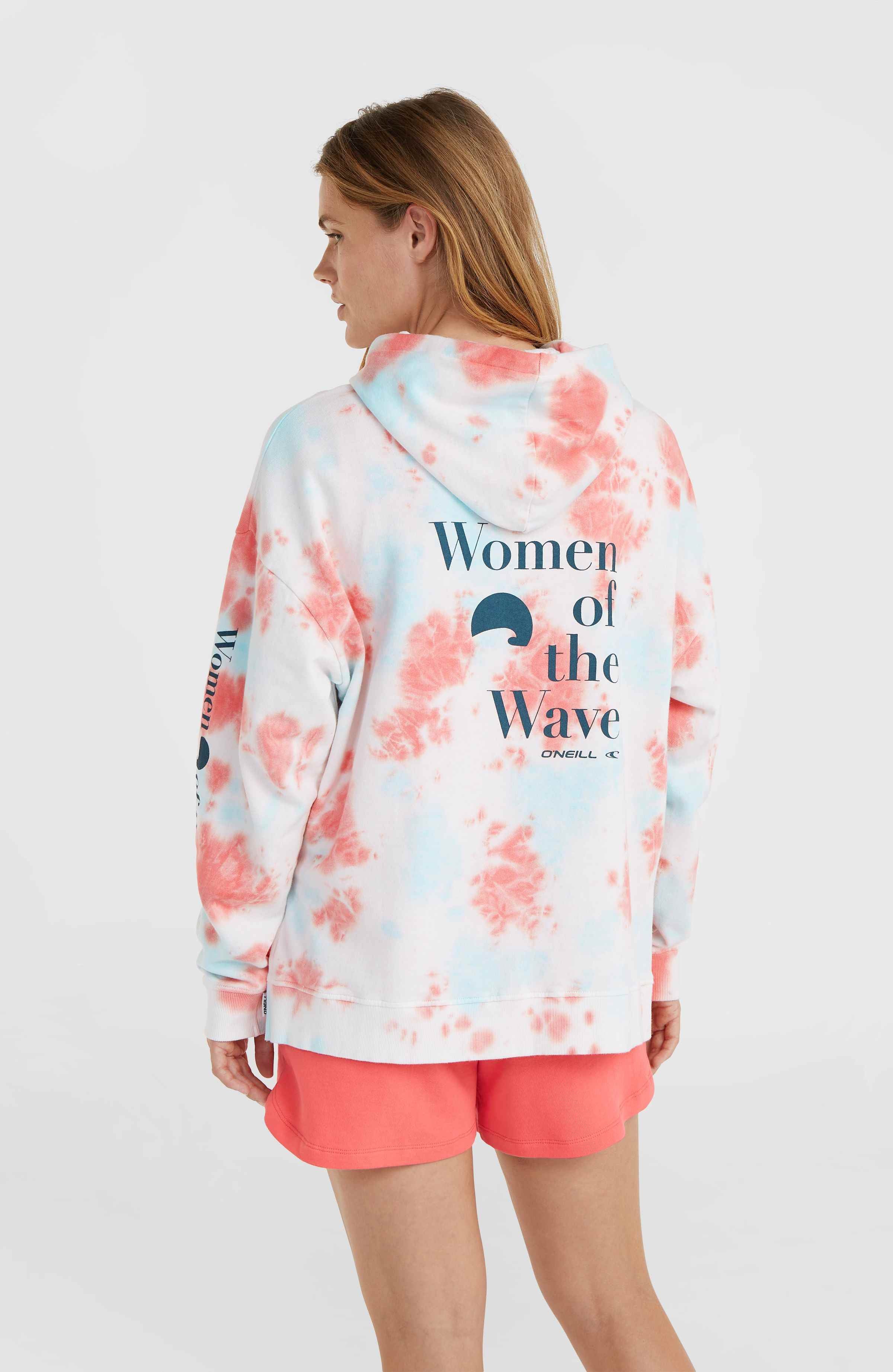 Women of the Wave Hoodie Pink Ice Cube Tie Dye- Pink Ice Cube Tie Dye L
