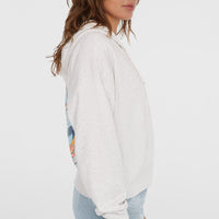 Beach Vintage Full Zip Hoodie | White Melange