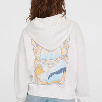 Beach Vintage Full Zip Hoodie | White Melange