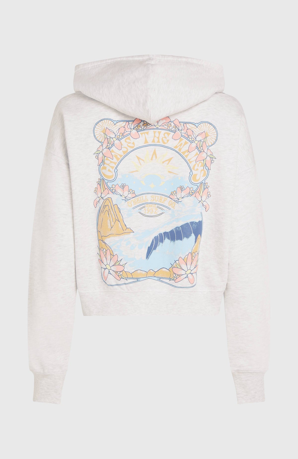 Beach Vintage Full Zip Hoodie | White Melange
